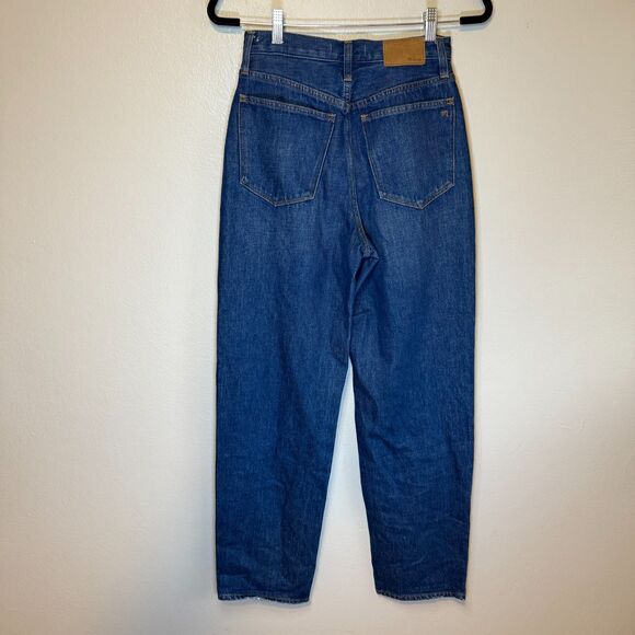 Madewell Hemp Cotton Blend Baggy Straight Jeans Dark Wash Slouchy Denim Size 24 - Picture 9 of 15